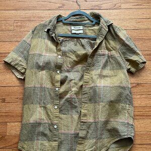 COPY - Madewell Men's plaid shirt - olive size M